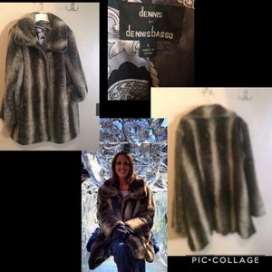 Dennis by Dennis Basso Faux Fur Chinchilla coat
